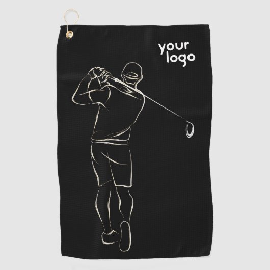 Moderne Cool Uniek Zwart Print Ontwerp Aangepaste Golfhanddoek (Voorkant)