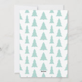Moderne Cool Yule Script Light Green Trees Feestdagenkaart (Achterkant)
