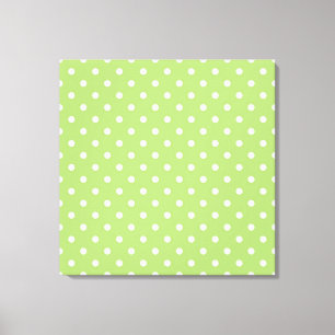 Moderne, coole digitale kunst, kalkgroene polka st canvas afdruk