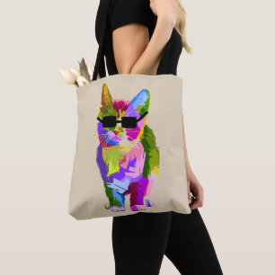 Moderne, coole pop art kitty kat draagtas