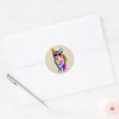 Moderne, coole pop art kitty kat ronde sticker (Envelop)