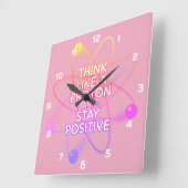 Moderne Coole Positieve Wetenschap Quote Meisjesac Vierkante Klok (Hoek)