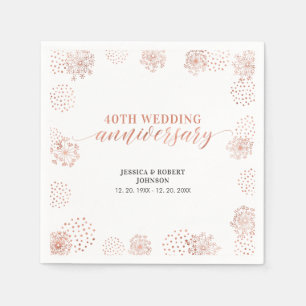 Moderne Copper Red 40th Wedding Jubileum Party Servet