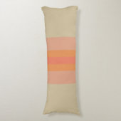 Moderne Coral Beige Striped Pattern Lichaamskussen (Voorkant Verticaal)