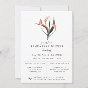 Moderne Coral Tropics repesal Dinner Invitation Aankondiging
