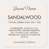 Moderne cosmetica ingrediënten zeep label (Voorkant)