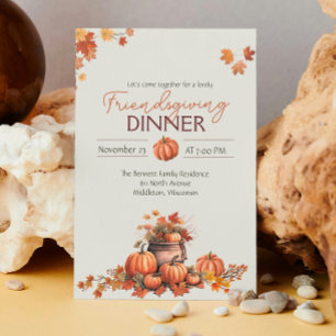 Moderne Cottagecore Cornucopia pompoen Thanksgivin Kaart