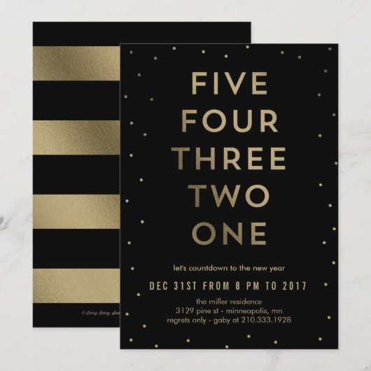 Moderne Countdown BEWERKBARE KLEUR Nieuwjaarsfeest Kaart (Voorkant / Achterkant)