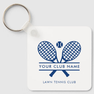Moderne Country Club Tennisteam Spelers Blauwe Swa Sleutelhanger