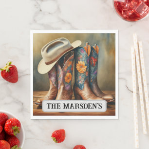 Moderne Country Western Bruids Cowboylaarzen Servet