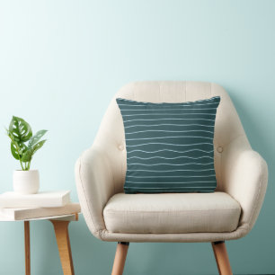 Moderne Coussin de Jetée en Ligne Abstraite de Tea