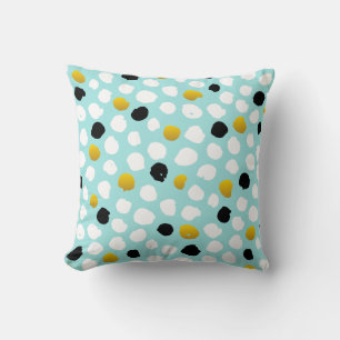 "Moderne Coussin Décoratif Abstrait Sarcelle et Mo