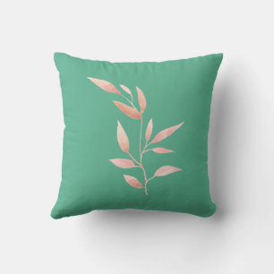 Moderne coussin décoratif aux feuilles botaniques