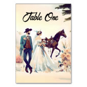 Moderne Cowboy en Bruid Westerne Stijl Bruiloft Kaart (Achterkant)