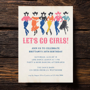 Moderne Cowgirls Line Dance Volwassenen Verjaardag Kaart