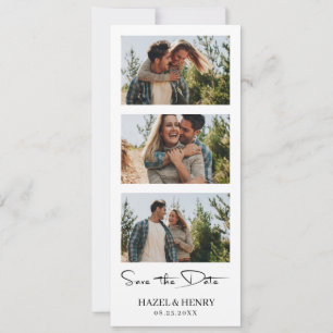 Moderne creatieve fotocabine strip save the date