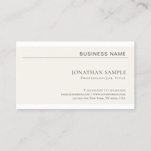 Moderne creatieve minimalistische professionele vl visitekaartje (Voorkant)