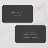 Moderne Creative Artistic Gray Plain Uniform Visitekaartje (Voorkant / Achterkant)