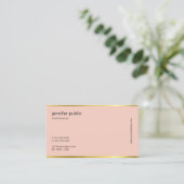 Moderne Creative Blush Pink Gold Professional Plai Visitekaartje (Staand voorkant)
