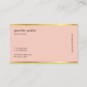 Moderne Creative Blush Pink Gold Professional Plai Visitekaartje