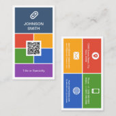 Moderne Creative Flat Metro Stijl met QR Code Visitekaartje (Voorkant / Achterkant)