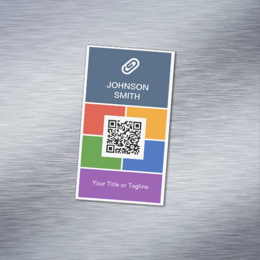 Moderne Creative Flat Metro Stijl met QR Code Visitekaartje Magneet (Voorbeeld)