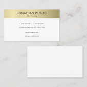 Moderne Creative Plain Gold Kijk Luxy Trendy Chic Visitekaartje (Voorkant / Achterkant)