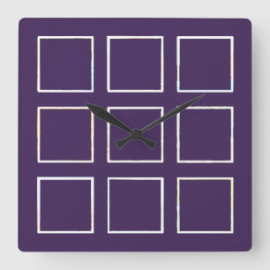 Moderne Creëer Uw Aangepaste Foto Collage Vierkante Klok