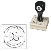 Moderne Creëer Uw Eigen Monogram en Adres van de T Rubberstempel (Gestempeld)