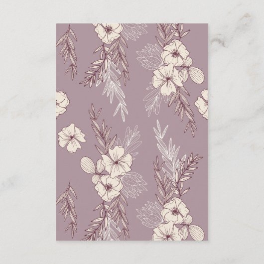 Moderne Crème Bloemendetails Envelopkaart Informatiekaartje (Achterkant)