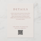 Moderne Crème Bruin Monogram Aarde Toon bruiloft Informatiekaartje (Voorkant)
