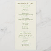 Moderne crème en groen minimalistisch huwelijkspro (Achterkant)