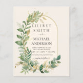 Moderne Crème Gouden Groene Bladeren Botanische Br Flyer (Voorkant)