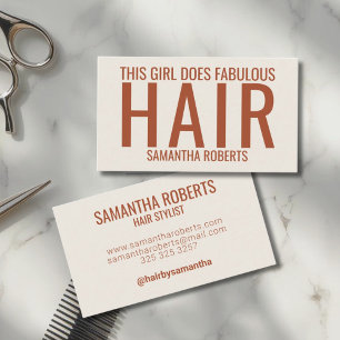 Moderne crème haarstylist typografie visitekaartje