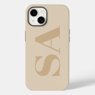 Moderne crème natuurlijke initiële minimale eigent iPhone 14 hoesje