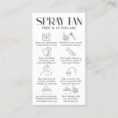 Moderne Crème & Wit Elegant Spray Tan Nazorg Visitekaartje (Voorkant)