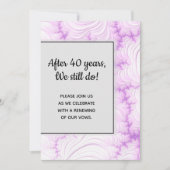 Moderne Crème Witte en Paarse Fractale Huwelijksbe Kaart (Voorkant)