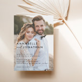 Moderne crèmekleurige zwarte script minimale heden save the date