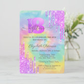 Moderne crool Violet Glitter Drips Tie Dye Kaart (Staand voorkant)