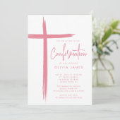 Moderne Cross Meisjes Bevestiging Uitnodiging (Staand voorkant)