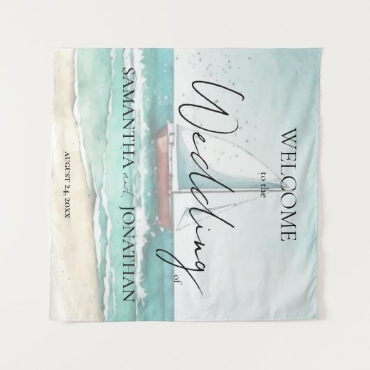 Moderne cruise bruiloft wandkleed (Voorkant (horizontaal))