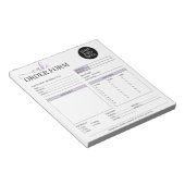 Moderne Cupcake Bakery Paarse Order Form Notitieblok (Schuin)