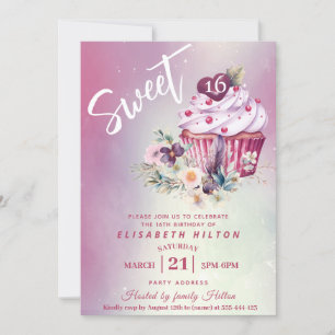 Moderne cupcake girly waterverf boho floral kaart