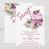 Moderne cupcake girly waterverf boho floral kaart (Voorkant / Achterkant)