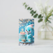 Moderne cupcake Logo Bakery Chef Catering Confetti Visitekaartje (Staand voorkant)