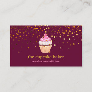 Moderne cupcake Logo Bakery Chef Catering Confetti Visitekaartje