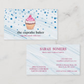 Moderne cupcake Logo Bakery Chef Catering Confetti Visitekaartje (Voorkant / Achterkant)