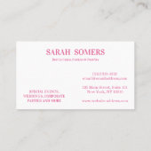 Moderne cupcake Logo Bakery Chef Catering Confetti Visitekaartje (Achterkant)