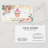 Moderne cupcake Logo Bakery Chef Catering Confetti Visitekaartje (Voorkant / Achterkant)