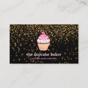 Moderne cupcake Logo Bakery Chef Catering Confetti Visitekaartje